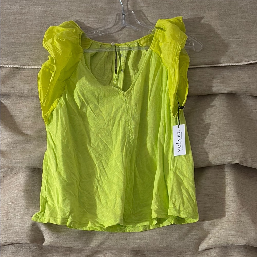 Velvet by Graham and Spencer - Women's Vibrant Lime Blouse